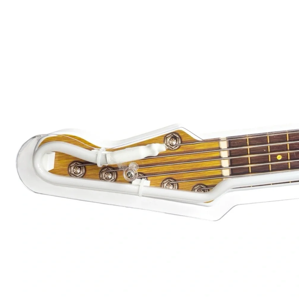 Guitar Neon light Vintage Plastic Wall Clock that’s 29” in length and 12” wide